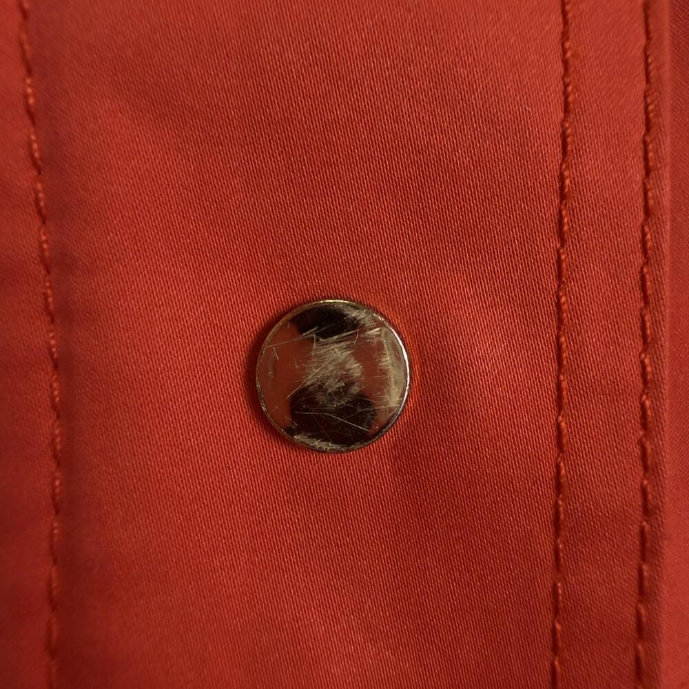 CARLISLE Utility Jacket Anorak Full Zip Gold Snaps Roll Tab Tomato Red Sz 8 - Picture 12 of 16